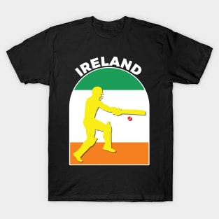 Ireland Cricket Batsman Ireland Flag T-Shirt